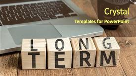  Presentation with long term planning - PPT layouts with financial performance - long term written background and a tawny brown colored foreground