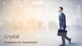  Presentation with walking - Amazing presentation theme having financial performance company - handsome businessman walking in suit backdrop and a lemonade colored foreground