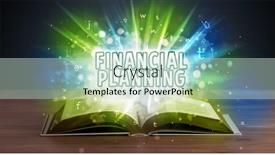  Presentation with financial planning - Amazing PPT layouts having financial-planning-inscription-coming-out backdrop and a soft green colored foreground