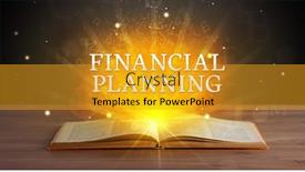  Presentation with financial planning - Slide deck having financial-planning-inscription-coming-out background and a gold colored foreground
