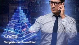  Presentation with optometrist ophthalmology ophthalmologist concept - Theme with financial pyramid - businessman in ponzi scheme concept background and a ocean colored foreground