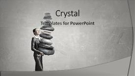  Presentation with find - Audience pleasing presentation theme consisting of financial pyramid - find your inner balance mixed backdrop and a light gray colored foreground