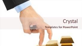  Presentation with gold bars - Beautiful presentation featuring financial pyramid - hand and stairs made backdrop and a lemonade colored foreground