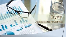  Presentation with workplace racism - PPT theme featuring financial ratio analysis - objects on workplace background and a  colored foreground