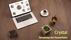  Presentation with pie chart - Cool new PPT theme with financial ratio analysis - pie chart graph icons backdrop and a  colored foreground