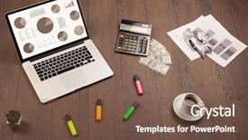  Presentation with pie chart - Audience pleasing PPT theme consisting of financial ratio analysis - pie chart graph icons backdrop and a  colored foreground