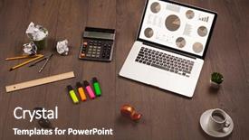  Presentation with financial analysis - Slides having financial ratio analysis - pie chart graph icons background and a  colored foreground