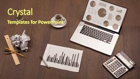  Presentation with financial analysis - Colorful PPT layouts enhanced with financial ratio analysis - pie chart graph icons backdrop and a  colored foreground