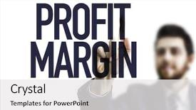  Presentation with business profit - Cool new PPT theme with financial ratios - business man pointing the text backdrop and a white colored foreground