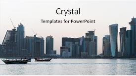  Presentation with qatar - Theme enhanced with financial ratios - doha qatar - april 7 background and a sky blue colored foreground