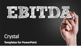  Presentation with writing - PPT layouts consisting of financial ratios - hand writing the text ebitda background and a dark gray colored foreground