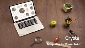  Presentation with pie chart - Audience pleasing slide deck consisting of financial ratios - pie chart graph icons backdrop and a tawny brown colored foreground