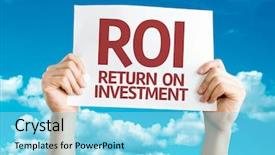  Presentation with financial - Theme with financial ratios - roi card with sky background background and a arctic colored foreground