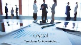  Presentation with financial report - PPT layouts featuring financial report - close-up of business document background and a light blue colored foreground