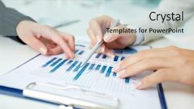  Presentation with business report - PPT theme having financial report - close-up shot of business graphs background and a lemonade colored foreground