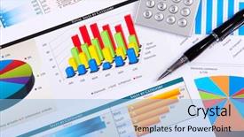  Presentation with business report - PPT layouts with financial report - graphs charts business table background and a light blue colored foreground