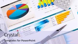  Presentation with business report - Slides consisting of financial report - graphs charts business table background and a light blue colored foreground