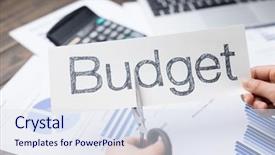  Presentation with cost cut - Amazing theme having financial report and calculator backdrop and a  colored foreground