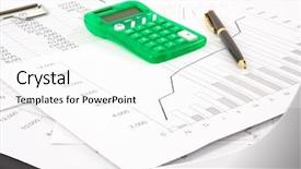  Presentation with financial report - Colorful slide deck enhanced with financial report with pen backdrop and a white colored foreground