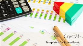  Presentation with financial report - Amazing slides having financial report backdrop and a lemonade colored foreground