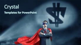  Presentation with powerful - Presentation theme with financial rescue - he is powerful and determined background and a navy blue colored foreground