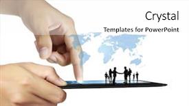  Presentation with touch screen virtual reality - Beautiful PPT layouts featuring financial review - touch screen touch- tablet backdrop and a white colored foreground