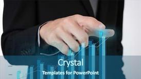  Presentation with high tech - Slide set consisting of financial security - business man pressing high tech background and a ocean colored foreground