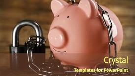  Presentation with chains - Slide deck enhanced with financial security - piggy bank and chains background and a tawny brown colored foreground