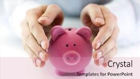  Presentation with to serve protect - PPT layouts with financial security - protect your money background and a coral colored foreground