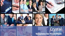  Presentation with team people hugging - Colorful slides enhanced with business people team working in the office collage background backdrop and a coral colored foreground