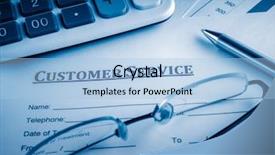  Presentation with customer service - Presentation design enhanced with customer service background and a light blue colored foreground