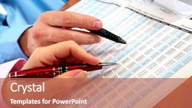  Presentation with accountant - Cool new presentation design with service tax - hands of accountant business woman backdrop and a coral colored foreground