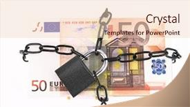  Presentation with money racker - Audience pleasing slide deck consisting of financial stability euro - locked money on white background backdrop and a  colored foreground