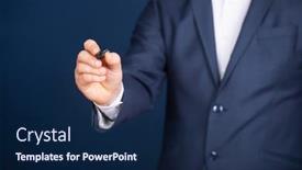  Presentation with financial analysis - Slide set enhanced with financial-statistics-analysis-and-financial background and a navy blue colored foreground