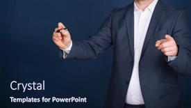  Presentation with financial analysis - Slide set featuring financial-statistics-analysis-and-financial background and a navy blue colored foreground