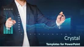  Presentation with financial analysis - Presentation theme with financial-statistics-analysis-and-financial background and a ocean colored foreground