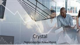  Presentation with meeting - Presentation design having financial stock charts sky scraper background and a light gray colored foreground