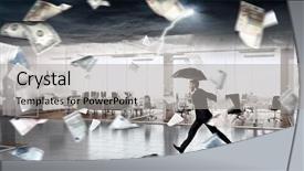  Presentation with financial crisis - PPT layouts having financial storm - concept of protection from crisis background and a light gray colored foreground