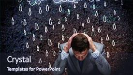  Presentation with depressed - Audience pleasing slide deck consisting of financial storm - depressed tired businessman with hands backdrop and a wine colored foreground