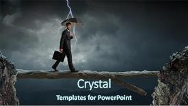  Presentation with challenge - Slide set consisting of financial storm - determined to face any challenge background and a  colored foreground