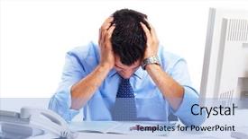  Presentation with horse and carriage isolated - Cool new presentation theme with financial stress - busy businessman having headache isolated backdrop and a light blue colored foreground