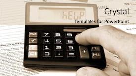  Presentation with bills - Presentation theme enhanced with financial stress - calculator and bills - help background and a lemonade colored foreground