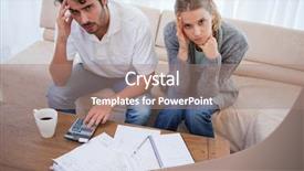  Presentation with accounting inventory - Amazing PPT layouts having financial stress - worried couple doing their accounting backdrop and a coral colored foreground