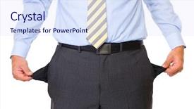  Presentation with trousers - Cool new presentation with financial stress - young male shows empty pockets backdrop and a sky blue colored foreground