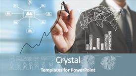  Presentation with graphics - Amazing presentation design having financial success - businessman drawing graphics a growing backdrop and a  colored foreground