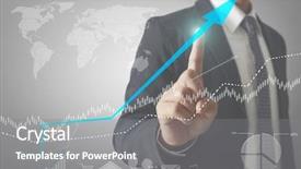  Presentation with financial - PPT theme consisting of financial symbols coming from han background and a gray colored foreground