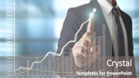  Presentation with financial - Slide set featuring financial symbols coming from han background and a  colored foreground