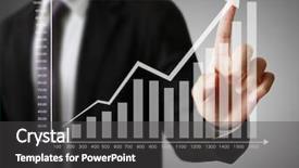  Presentation with financial - PPT layouts enhanced with financial symbols coming from han background and a  colored foreground