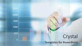  Presentation with financial - Slide deck featuring financial symbols coming from han background and a  colored foreground
