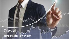  Presentation with financial welness - Presentation theme featuring financial symbols coming from han background and a  colored foreground